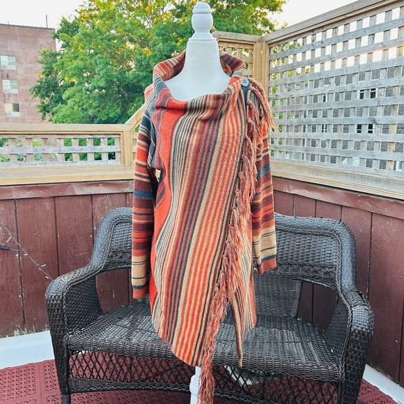 Morningside Rural Fringe Sweater Knitted Cardigan Coat (size S) - Picture 2 of 9